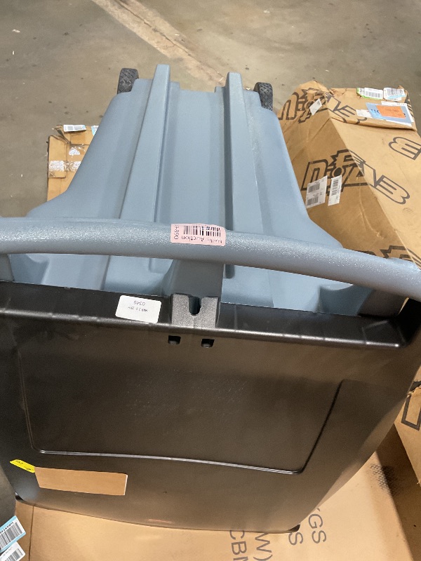 Photo 1 of **TIRES ARE LOOSE**Rubbermaid Commercial Products BRUTE Rollout Trash/Garbage Can/Bin with Wheels, 95 Gal, Gray, for Restaurants/Hospitals/Offices/Back of House/Warehouses/Home