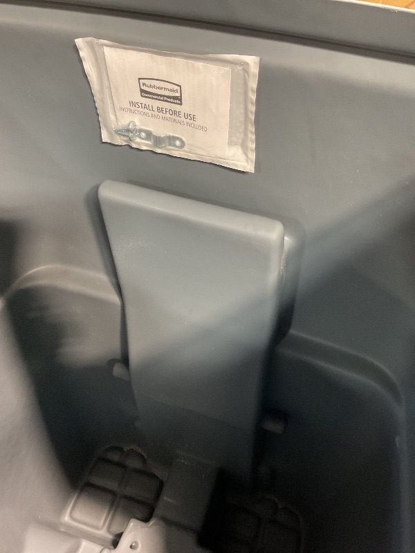 Photo 1 of **TIRES ARE LOOSE**Rubbermaid Commercial Products BRUTE Rollout Trash/Garbage Can/Bin with Wheels, 95 Gal, Gray, for Restaurants/Hospitals/Offices/Back of House/Warehouses/Home