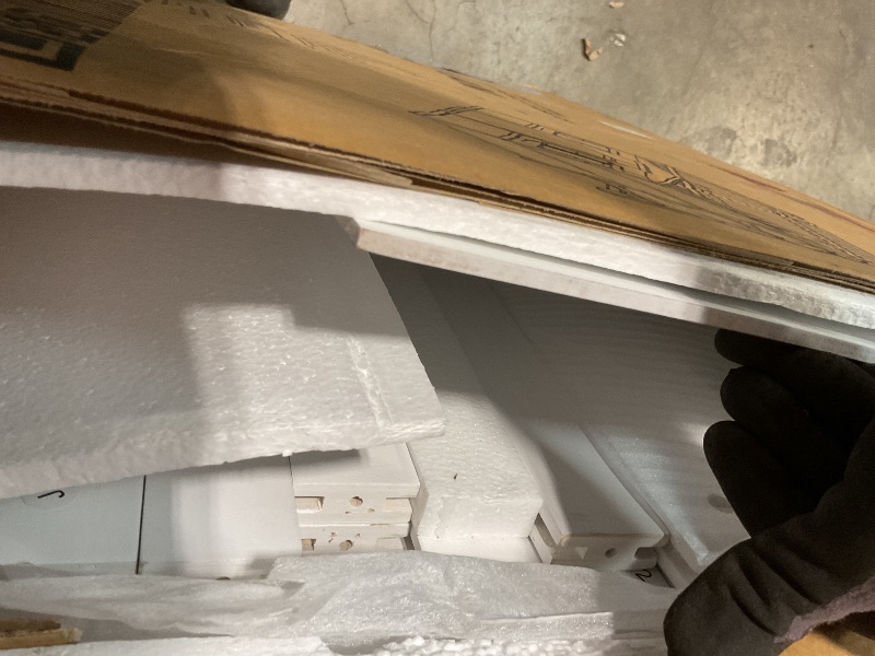 Photo 1 of **SELLING FOR PARTS AS PARTIAL SET. ONE BOX OF TWO**Merax Twin Size Loft Bed with Wardrobe, Space-Saving House Bed Frame with Safety Guard & Ladder for Small Bedroom, White+Gray