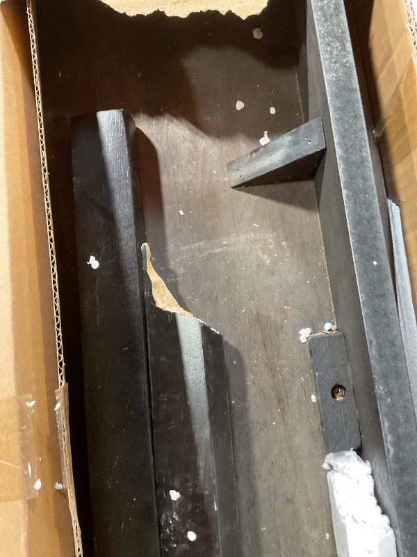 Photo 1 of **MAJOR DAMAGE TO BOTTOM CROSS BEAM. DIRT**Linon 42 inch Bar Height Pub Claridge Table, Black