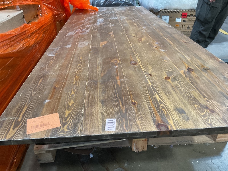 Photo 1 of **SCRAPE DAMAGE TO ONE CORNER ON TOP. COMING LOOSE ONE CORNER ON BOTTOM**40.5 wide
9 ft long 
Wood table