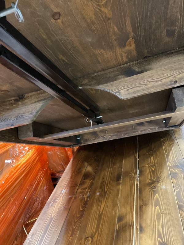 Photo 1 of **SCRAPE DAMAGE TO ONE CORNER ON TOP. COMING LOOSE ONE CORNER ON BOTTOM**40.5 wide
9 ft long 
Wood table