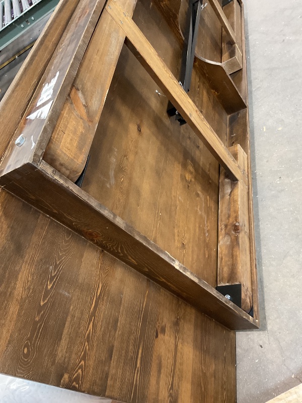 Photo 1 of **CRACKING APART ON TOP CORNER**
40.5 wide
9 ft long 
Wood table