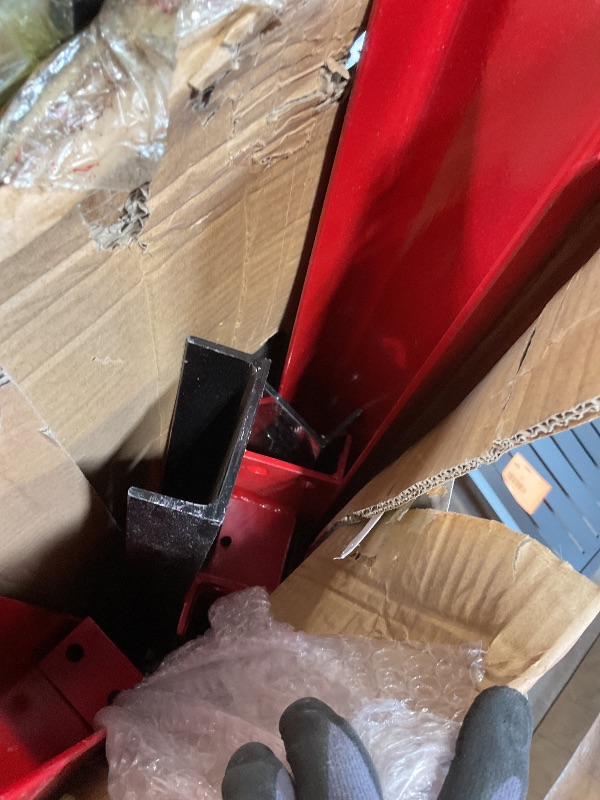 Photo 1 of **MINOR USE WEAR**12 Ton Hydraulic Shop Press, H-Frame, 8-Hold Adjustable Height, with Movable Plates and Dust Cover, for Garage or Professional Users, Red