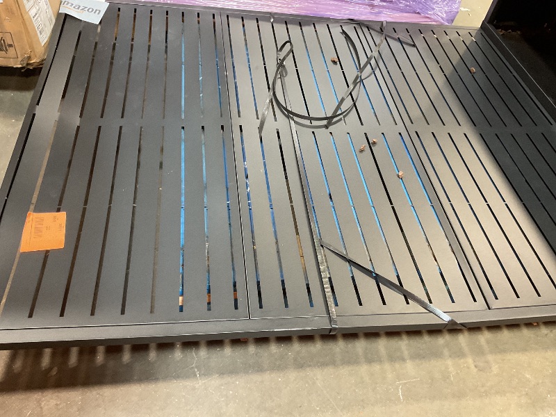 Photo 1 of **BENDS. SCRATCHES. DIRT**Casaphoria Metal Raised Garden Bed with Trellis and Wheels, 72"x47"x16" Planter Box for Climbing Plants, Vegetables & Vines, Features Drainage Holes and Privacy Screen (Black-Louvered)