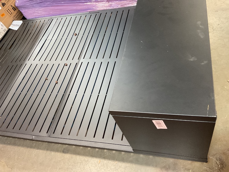 Photo 1 of **BENDS. SCRATCHES. DIRT**Casaphoria Metal Raised Garden Bed with Trellis and Wheels, 72"x47"x16" Planter Box for Climbing Plants, Vegetables & Vines, Features Drainage Holes and Privacy Screen (Black-Louvered)