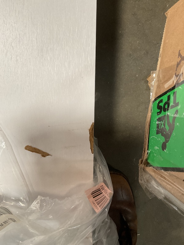 Photo 1 of **SELLING FOR PARTS**Fredbeck 32x80 White Glass Barn Door with 5.5FT 66inch Sliding Door Hardware Kit Included & Handle,PVC Surface,Water-Proof,Easy to Assembly,Fit 29in-31in Opening