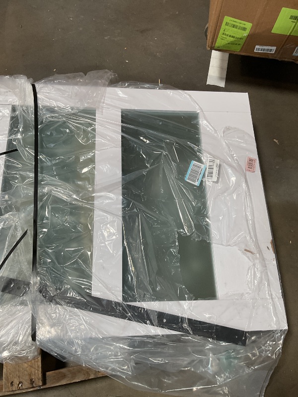 Photo 1 of **SELLING FOR PARTS**Fredbeck 32x80 White Glass Barn Door with 5.5FT 66inch Sliding Door Hardware Kit Included & Handle,PVC Surface,Water-Proof,Easy to Assembly,Fit 29in-31in Opening