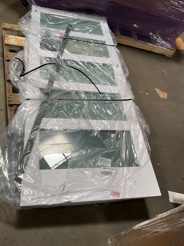 Photo 1 of **SELLING FOR PARTS**Fredbeck 32x80 White Glass Barn Door with 5.5FT 66inch Sliding Door Hardware Kit Included & Handle,PVC Surface,Water-Proof,Easy to Assembly,Fit 29in-31in Opening