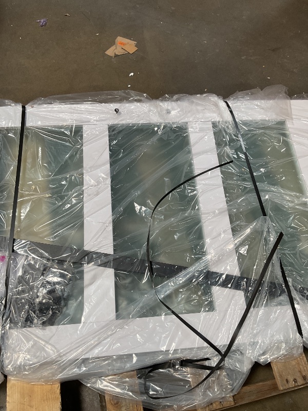 Photo 1 of **SELLING FOR PARTS**Fredbeck 32x80 White Glass Barn Door with 5.5FT 66inch Sliding Door Hardware Kit Included & Handle,PVC Surface,Water-Proof,Easy to Assembly,Fit 29in-31in Opening