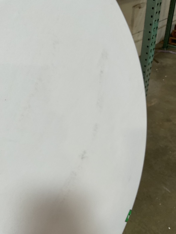 Photo 1 of **DIRTY FROM TRANSPORT**Flash Furniture Elon 6' Round All-Occasion Plastic Folding Event Table, Foldable Portable Banquet Table for Indoor/Outdoor Events, White