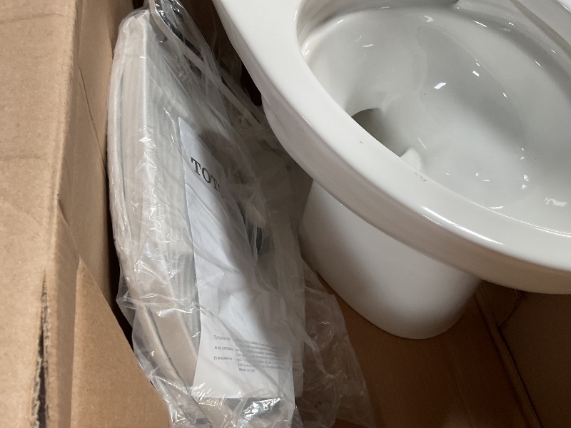 Photo 1 of **MISSING TANK AND LID**Drake Modern 2-Piece 1.28 GPF Single Flush Elongated ADA Comfort Height Toilet 10in Rough-In Cotton White