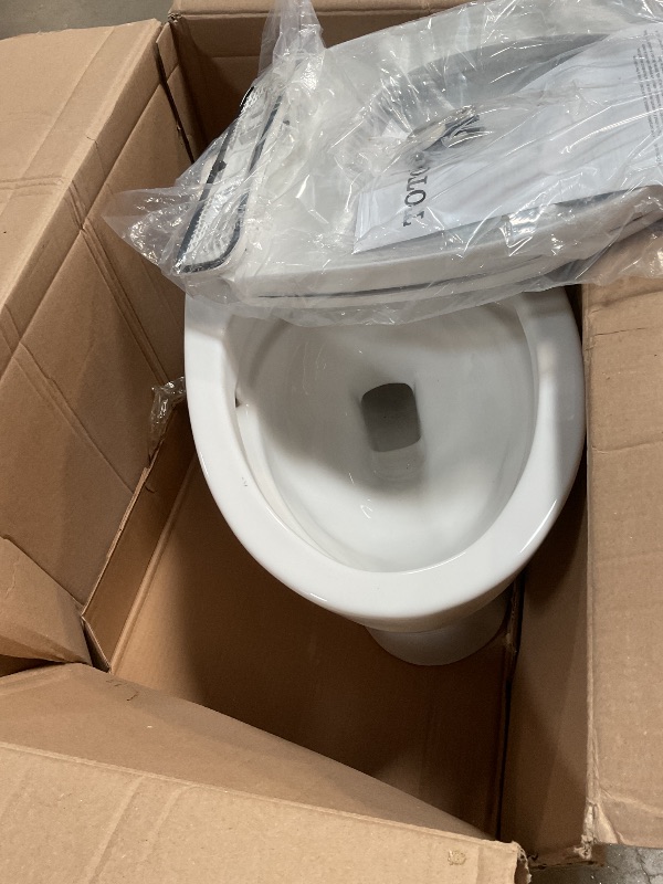 Photo 1 of **MISSING TANK AND LID**Drake Modern 2-Piece 1.28 GPF Single Flush Elongated ADA Comfort Height Toilet 10in Rough-In Cotton White