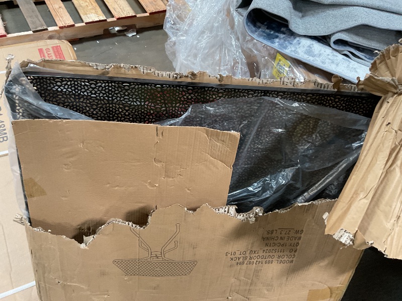 Photo 1 of **PARTIAL SET. SELLING FOR PARTS**Flash Furniture Oia 5-Piece Commercial Grade Steel Patio Table and Chairs Set, Outdoor Dining Set with Square Table and 4 Round Back Chairs, Black