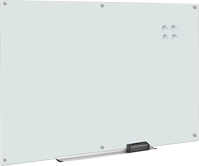 Photo 1 of 48 x 72” magnetic glass whiteboard