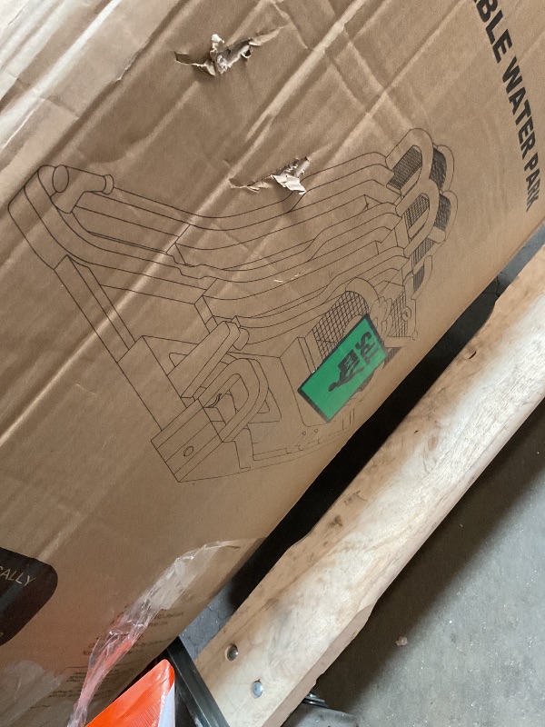 Photo 1 of *MISSING BLOWER MOTER AND WATER LINES* WELLFUNTIME Inflatable Water 3 Slides Park with Blower, Inflatable Bounce House with Climbing Wall, Water Cannon, Dartboard, Flower Sprayer and Deep Pool