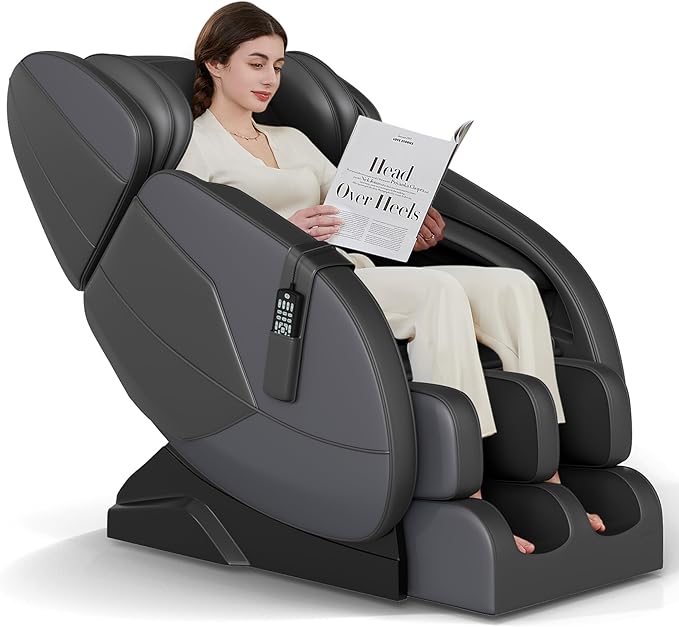 Photo 1 of 2025 Massage Chair Full Body,Zero Gravity Lower Back and Calf Heating Shiatsu Massage Recliner with 6 Auto with Manual Modes?Home and Office Use?MM450 Black and gray
