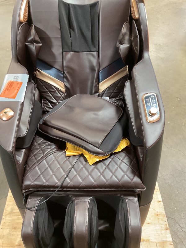 Photo 1 of Culanta Massage Chair Full Body, Zero Gravity SL-Track Shiatsu Massage Recliner Chair with Heat, Body Scan, Airbags, Foot Rollers, Deep Yoga Stretch (Brown)