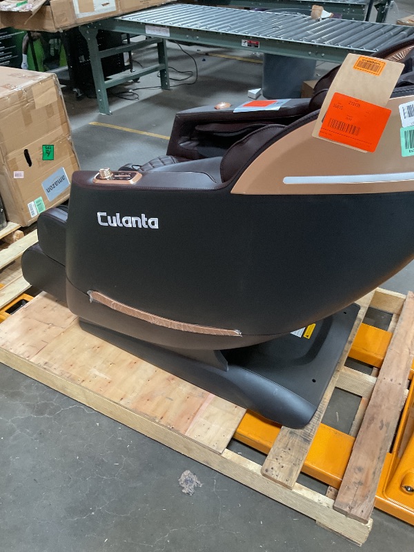 Photo 1 of Culanta Massage Chair Full Body, Zero Gravity SL-Track Shiatsu Massage Recliner Chair with Heat, Body Scan, Airbags, Foot Rollers, Deep Yoga Stretch (Brown)