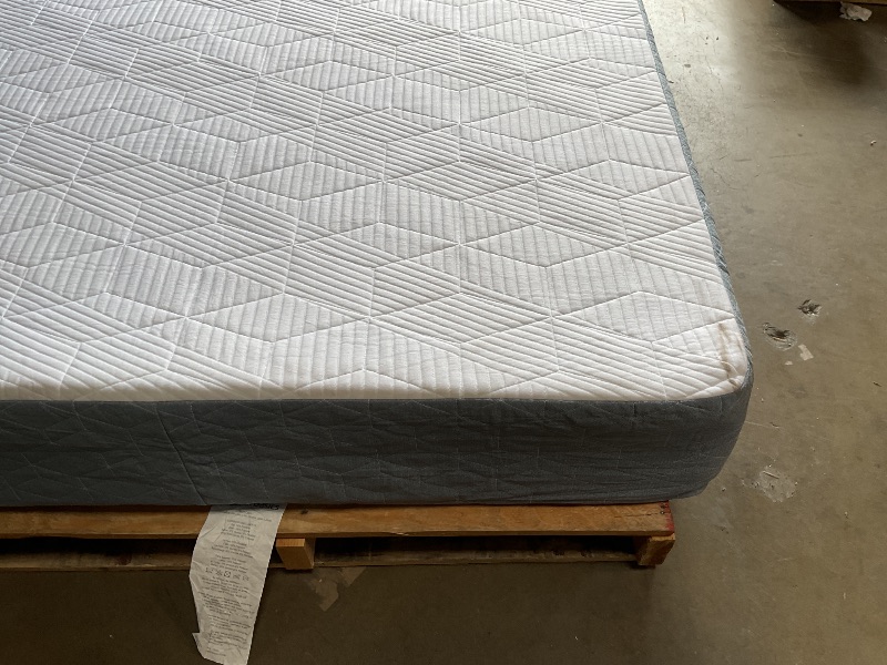 Photo 1 of **DIRTY FROM TRANSPORT**Amazon Basics Memory Foam Mattress, Medium Firm, Cooling Gel, Twin Size Mattress, CertiPUR-US® Certified Foam, 75 x 39 x 10 inches, White/Gray