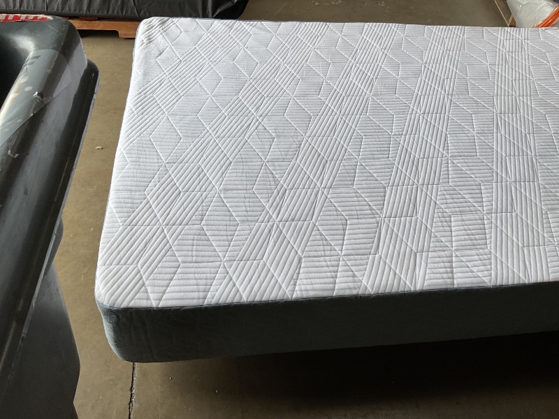 Photo 1 of **DIRTY FROM TRANSPORT**Amazon Basics Memory Foam Mattress, Medium Firm, Cooling Gel, Twin Size Mattress, CertiPUR-US® Certified Foam, 75 x 39 x 10 inches, White/Gray