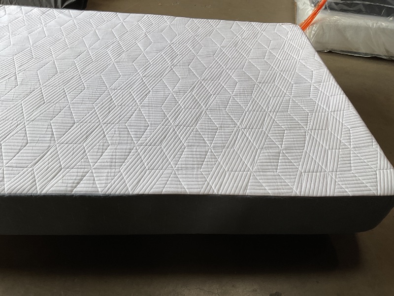 Photo 1 of **DIRTY FROM TRANSPORT**Amazon Basics Memory Foam Mattress, Medium Firm, Cooling Gel, Twin Size Mattress, CertiPUR-US® Certified Foam, 75 x 39 x 10 inches, White/Gray