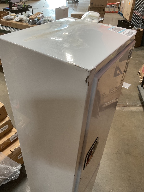 Photo 1 of **DIRT AND SCUFFS**Buyers Products 1702840 White Steel Topsider Truck Box With T-Handle Latch, 16 x 13 x 72 Inch, Truck Tool Box For Storage And Organization, Lockable Tool Chest For Work Trucks