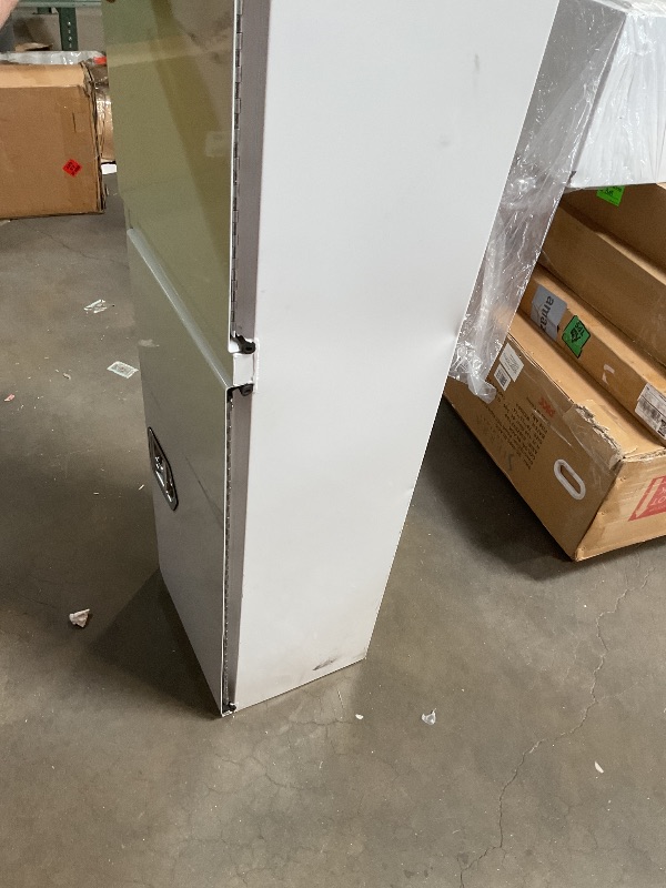 Photo 1 of **DIRT AND SCUFFS**Buyers Products 1702840 White Steel Topsider Truck Box With T-Handle Latch, 16 x 13 x 72 Inch, Truck Tool Box For Storage And Organization, Lockable Tool Chest For Work Trucks