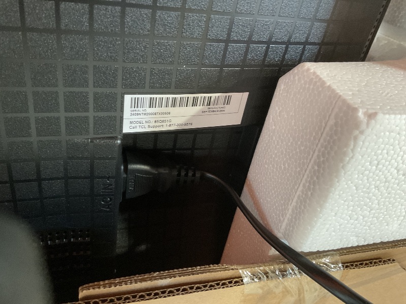 Photo 1 of **SELLING FOR PARTS**TCL 85-Inch Q65 QLED 4K UHD Smart TV with Google TV (85Q651G, 2024 Model) Dolby Vision, Dolby Atmos, HDR Pro+, Game Accelerator Enhanced Gaming, Voice Remote, Works with Alexa, Streaming Television