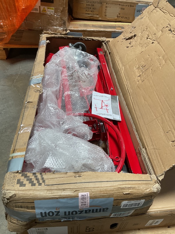 Photo 1 of 11FT Drywall Lifter Panel Hoist Dry Wall Rolling Caster Lifter Construction Tool 150LB Heavy Duty Sheetrock Hoist Holder (Red)