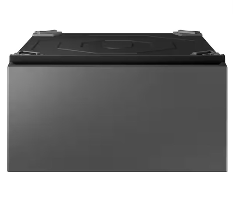 Photo 1 of 27 in. Laundry Pedestal in Dark Steel with Storage Drawer for Samsung All-In-One Model WD53DBA900HZ