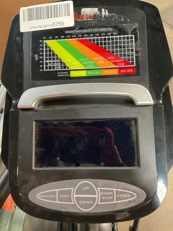 Photo 1 of *FOR PARTS ONLY/ BROKEN LEG* Sunny Health & Fitness Magnetic Elliptical Trainer Machine with LCD Monitor and Heart Rate Monitoring - Stride Zone, SF-E3865