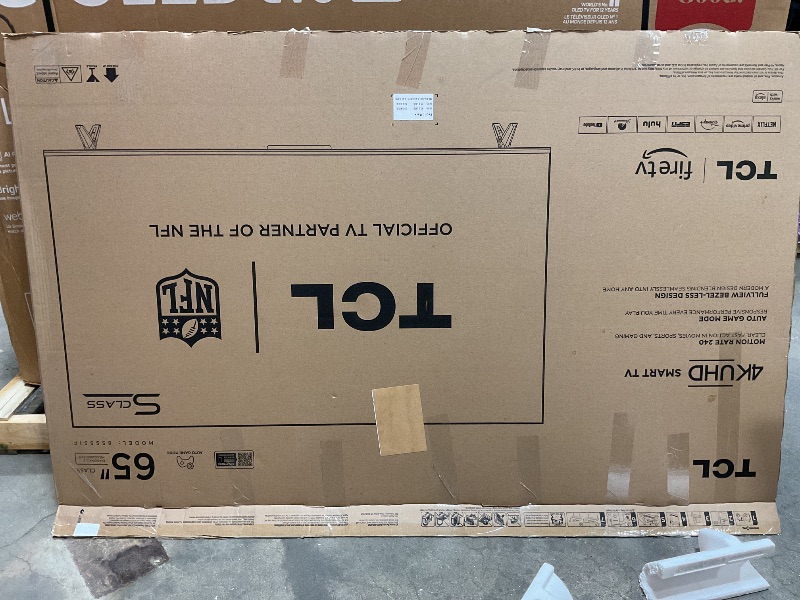 Photo 1 of **** UNTESTED NO CORD REMOTE OR ANY ACCESSORIES**** TCL 65-Inch Class S5 UHD 4K LED Smart TV with Fire TV (65S551F, 2024 Model), Dolby Vision, HDR PRO+, Dolby Atmos, Alexa Built-in with Voice Remote, Apple AirPlay 2 Compatibility, Streaming Television
