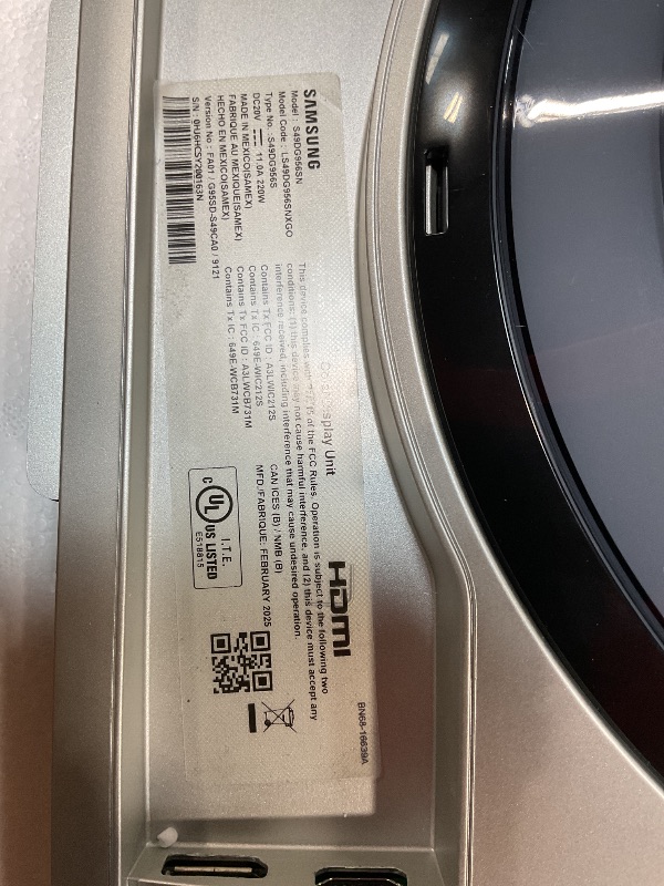 Photo 1 of ****UNTESTED, NO POWER CORD INCLUDED****Samsung 49" Odyssey OLED G9 (G95SC) Series Curved Smart Gaming Monitor w QD-OLED, 240Hz, 0.03ms, AMD Freestyle Premium Pro, G-Sync Compatible, Dual QHD, Neo Quantum Processor Pro, LS49CG954SNXZA