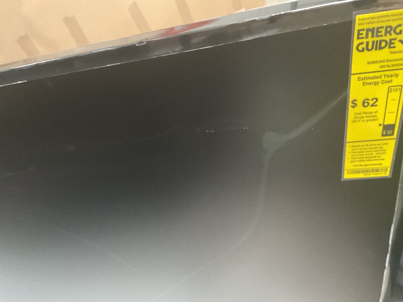 Photo 1 of *FOR PARTS ONLY* Samsung 75-Inch Class QLED 4K LS03D The Frame Series Quantum HDR Smart TV w/Dolby Atmos, Art Mode, Anti-Reflection, Customizable Frame, Slim Fit Wall Mount with Alexa Built-in (QN75LS03D, 2024 Model)