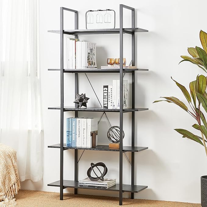 Photo 1 of 5 Tier Open Book Case Rustic Bookshelf