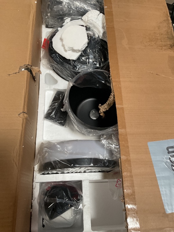 Photo 1 of *MISSING BLADES* Autoday 96 Inch Large Ceiling Fans with Lights and Remote - Indoor/Outdoor Aluminum Ceiling Fan with Light, 3CCT, 12 Blades, Large Air Volume, DC Motor, Black Ceiling Fan for Patio Office Shop