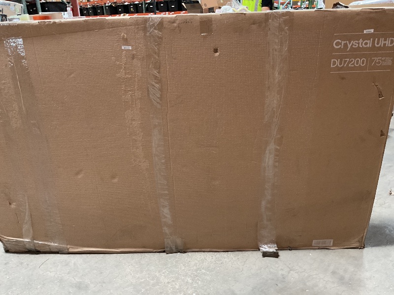 Photo 1 of ****BROKEN TELEVISION PARTS ONLY***** Samsung 75-Inch Class Crystal UHD 4K DU7200 Series HDR Smart TV w/Object Tracking Sound Lite, PurColor, Motion Xcelerator, Mega Contrast, Q-Symphony (UN75DU7200, 2024 Model)