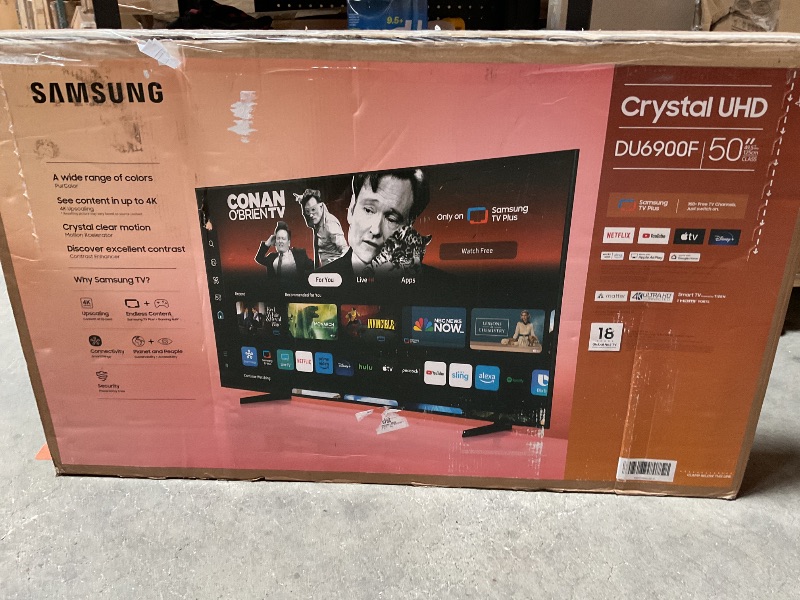 Photo 1 of ****BROKEN PARTS ONLY****SAMSUNG 50” Class DU6900 Series Crystal UHD 4K Smart Tizen TV UN50DU6900D (Renewed)