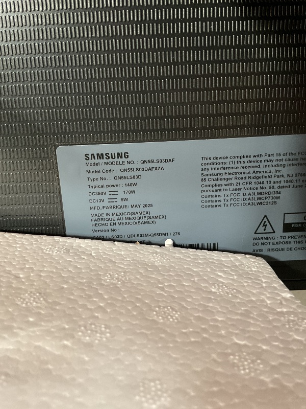 Photo 1 of *WHITE DOT ON SCREEN* Samsung 55-Inch Class QLED 4K LS03D The Frame Series Quantum HDR Smart TV w/Dolby Atmos, Art Mode, Anti-Reflection, Customizable Frame, Slim Fit Wall Mount with Alexa Built-in (QN55LS03D, 2024 Model)