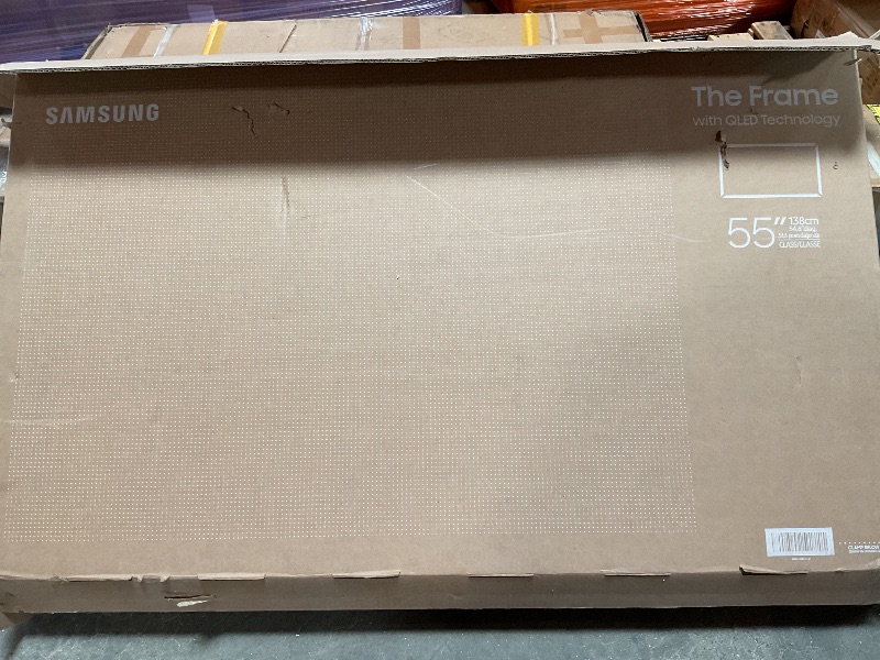 Photo 1 of *WHITE DOT ON SCREEN* Samsung 55-Inch Class QLED 4K LS03D The Frame Series Quantum HDR Smart TV w/Dolby Atmos, Art Mode, Anti-Reflection, Customizable Frame, Slim Fit Wall Mount with Alexa Built-in (QN55LS03D, 2024 Model)