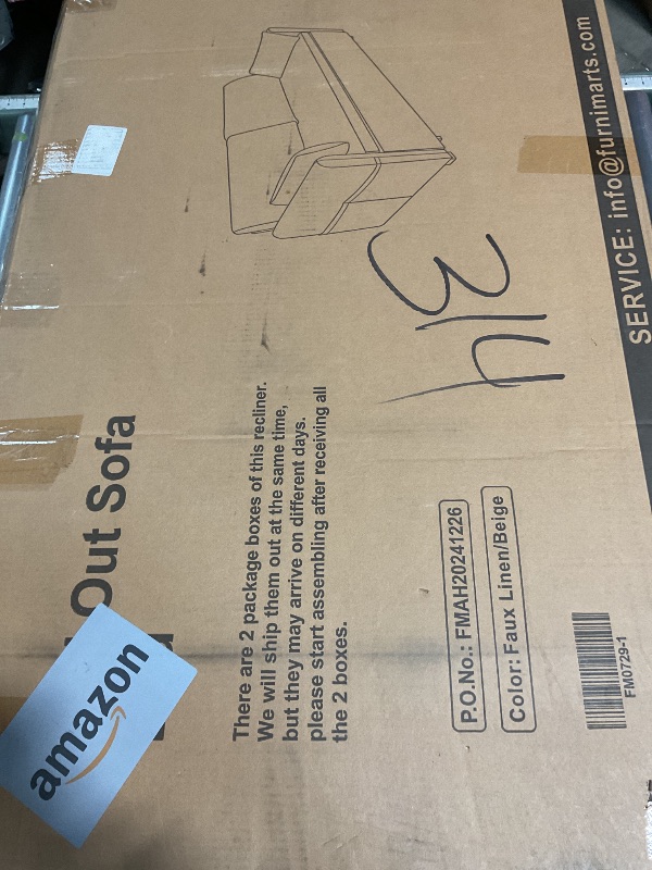 Photo 1 of ****INCOMPLETE SET BOX MARKED AS 1 of 2****Mjkone Full Size Pull Out Sleeper Sofa Bed 71" W with Memory Foam Pillows and Mattress, Convertible 2-in-1 Loveseat Sofa Sleeper Couch with Pullout Beds for Living Room Apartment Small Spaces, Beige