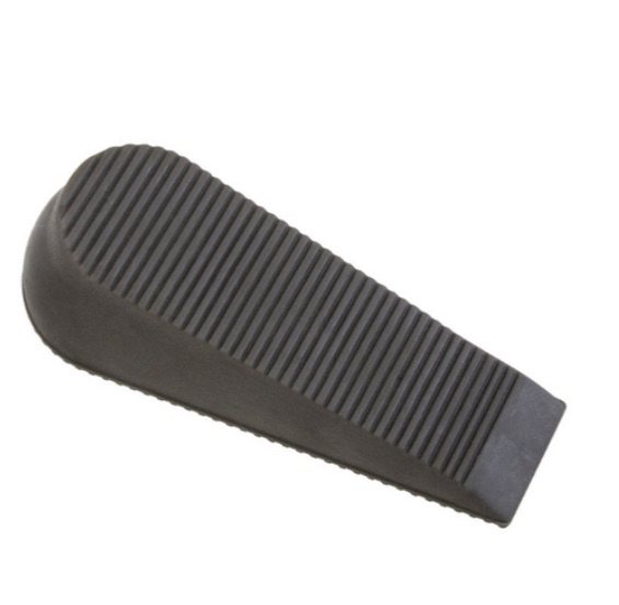 Photo 1 of 3 in. L Rubber Gray Wedge Door Stop