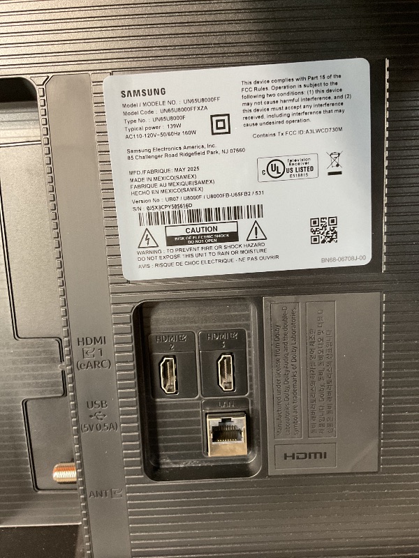 Photo 1 of ****PARTS ONLY CRACKED SCREEN***Samsung 65-Inch Class Crystal UHD U8000F 4K Smart TV (2025 Model) Endless Free Content, Crystal Processor 4K, MetalStream Design, Knox Security, Works with Alexa