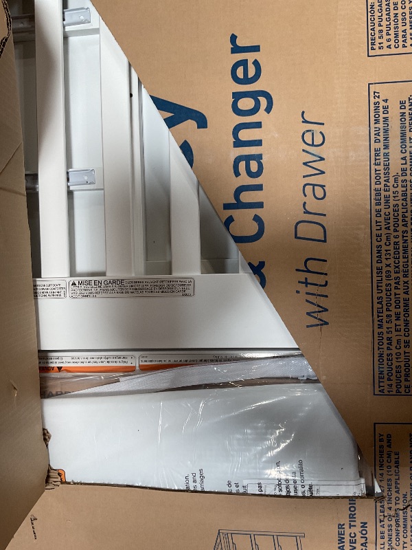 Photo 1 of *FOR PARTS* Graco Hadley All-in-One Convertible Crib & Changer (White) – GREENGUARD Gold Certified, Fits Standard Crib Mattress, Converts to Toddler Bed and Full Bed, 4 Adjustable Mattress Heights