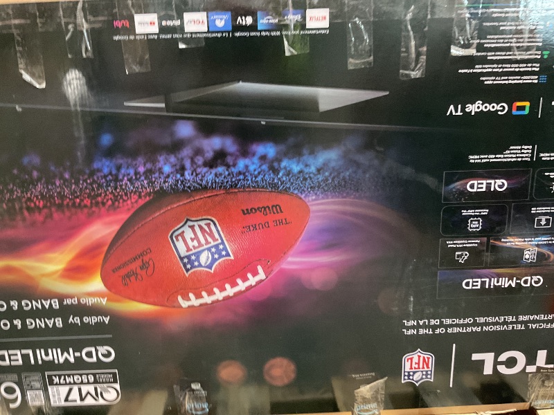 Photo 1 of ****MISSING POWER CORD UNTESTED***** TCL 65-Inch Class QM7K Series QD-Mini LED 4K UHD Google Smart TV Best Premium Mini-LED TV - QLED, 144hz, 288hz Gaming Rate, Anti-Reflective Screen, Bang & Olufsen Audio, Atmos (65QM7K, 2025 Model)