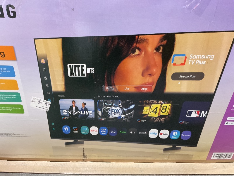Photo 1 of ****SHATTERED SCREEN PARTS ONLY*****SAMSUNG 50-Inch Class Crystal UHD U8000F 4K Smart TV (2025 Model) Endless Free Content, Crystal Processor 4K, MetalStream Design, Knox Security, Works with Alexa