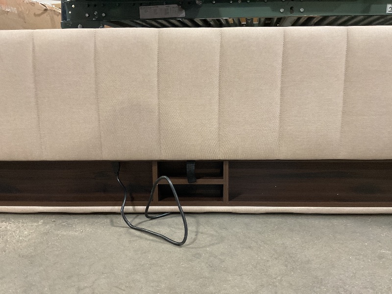 Photo 1 of ****NO BEDFRAME THIS LISTING IS FOR A HEADBOARD ONLY****Merax Queen Bed Frame with Storage Headboard, Upholstered Linen Platform Beds with Trundle & 2 Drawers, Built-in Charging Station, Beige