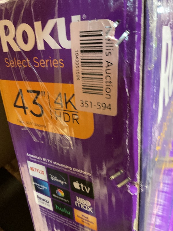 Photo 1 of *****BROKEN-SHATTERED SCREEN. PARTS ONLY!!!!***** Roku Smart TV – 43-Inch Select Series 4K HDR RokuTV with Roku Enhanced Voice Remote, Brilliant 4K Picture, Automatic Brightness, & Seamless Streaming – Live Local News, Sports, Family Entertainment