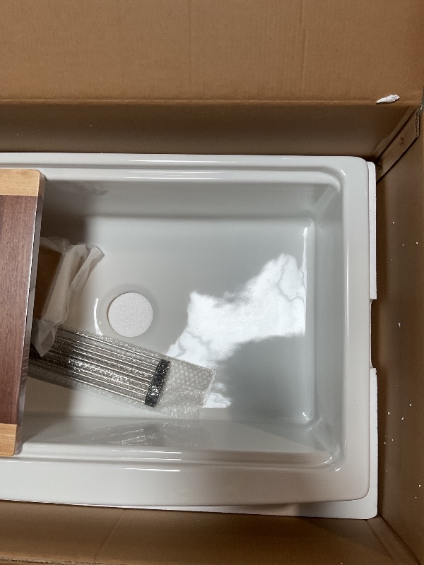 Photo 1 of 33 Inch White Farmhouse Sink Workstation-VASOYO 33x21 Fireclay Farmhouse Sink Apron Front Farm Sink White Kitchen Sink Ceramic Porcelain Single Bowl Deep Kitchen Sink Curved Front Farmer Sink